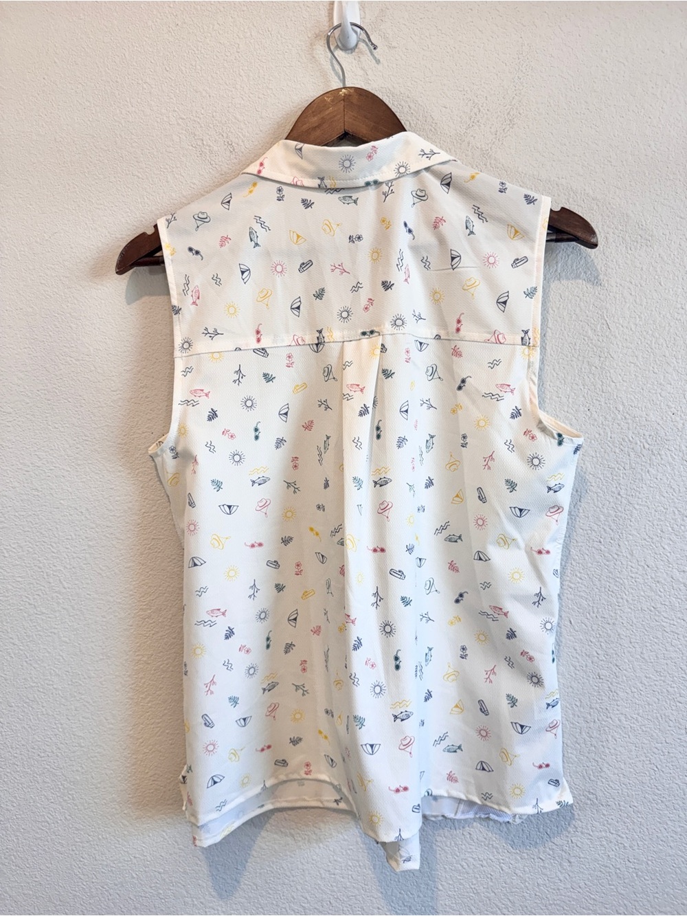 Eddie Bauer Performance Woven Shirt Womens M Coastal Beach Vacation Golf L20 - Picture 8 of 9